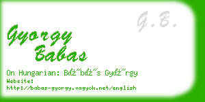 gyorgy babas business card